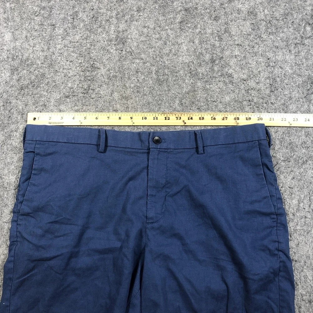 Banana Republic Shorts Mens 40 Blue Linen Blend Chino 7 Inch Casual Summer